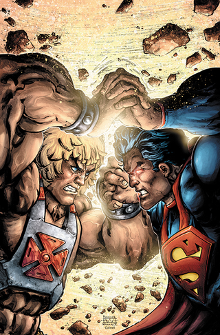 The full cover of Injustice vs. The Masters of the Universe #2.